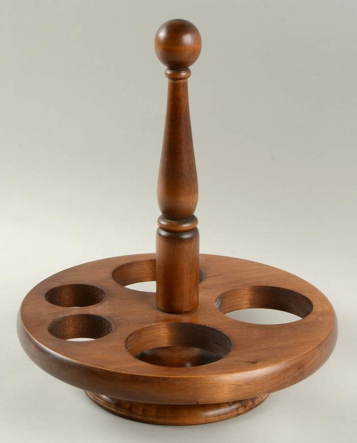 Red Rooster Red Wood Base for Condiment Set by Metlox - Poppytrail - Vernon-1