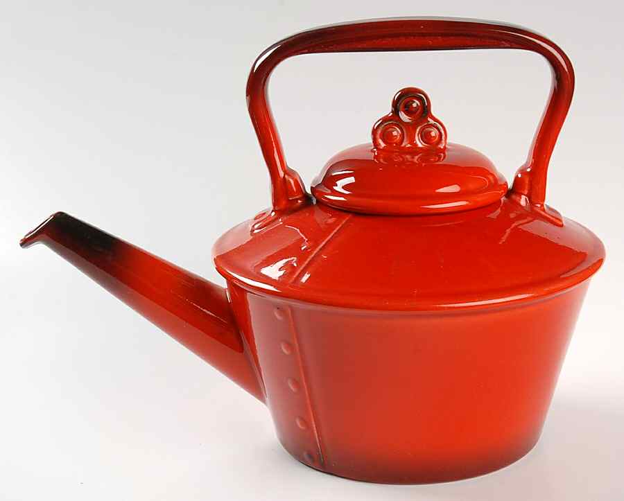 Red Rooster Red Teapot & Lid by Metlox - Poppytrail - Vernon-1