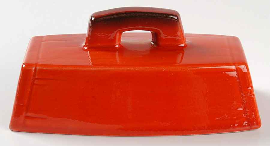 Red Rooster Red Lid for 1/4 Lb Butter by Metlox - Poppytrail - Vernon-1