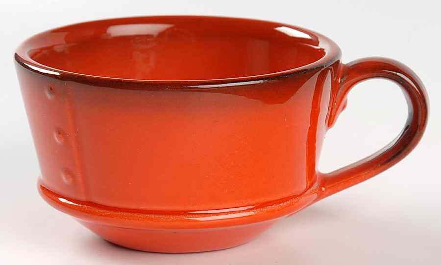 Red Rooster Red Flat Cup by Metlox - Poppytrail - Vernon-1