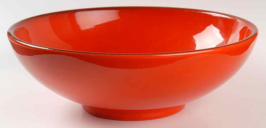 Red Rooster Red 11" Large Salad Serving Bowl by Metlox - Poppytrail - Vernon-1