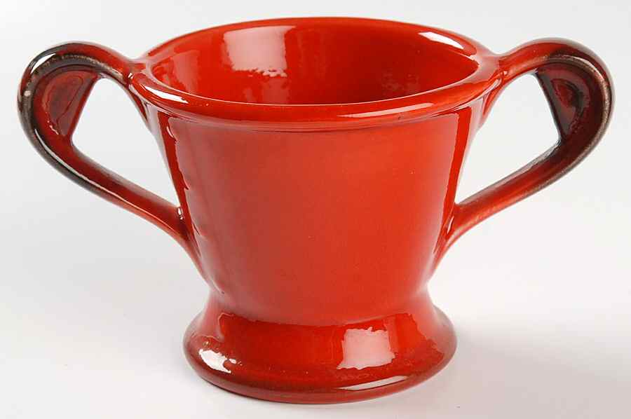 Red Rooster Red Sugar Bowl No Lid by Metlox - Poppytrail - Vernon-1