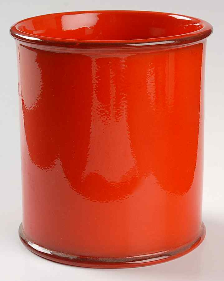 Red Rooster Red Large Canister No Wood Lid by Metlox - Poppytrail - Vernon-1