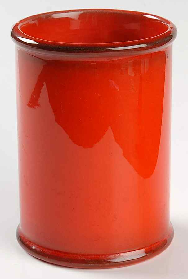 Red Rooster Red Small Canister No Wood Lid by Metlox - Poppytrail - Vernon-1