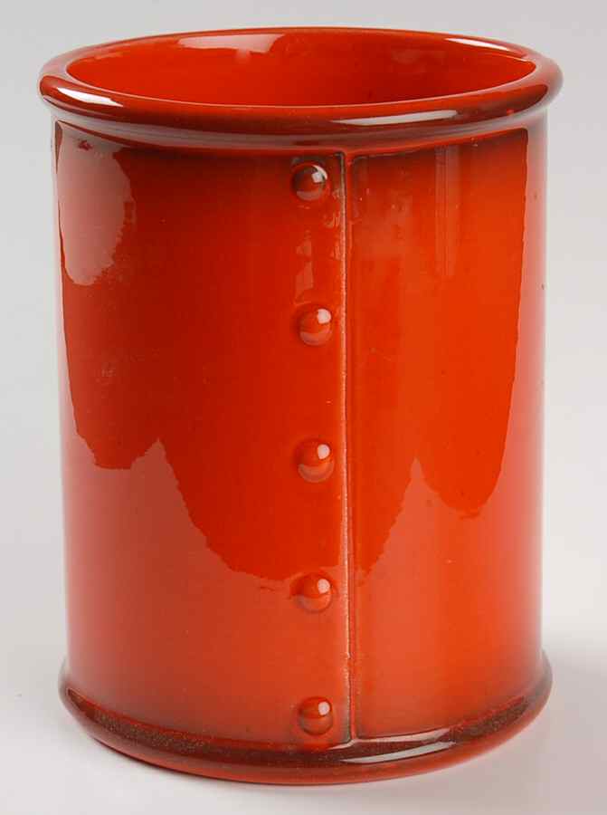 Red Rooster Red Medium Canister No Wood Lid by Metlox - Poppytrail - Vernon-1