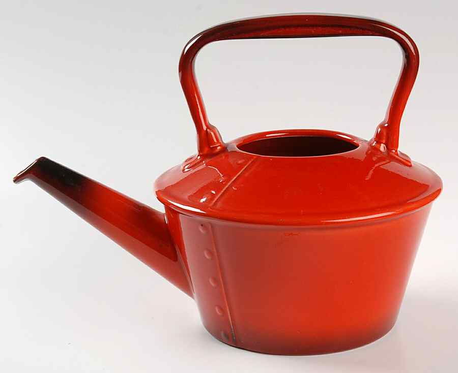 Red Rooster Red Teapot No Lid by Metlox - Poppytrail - Vernon-1