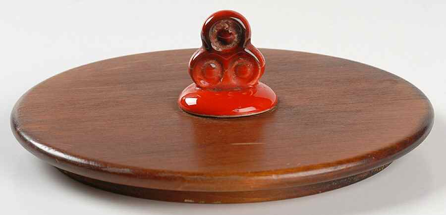 Red Rooster Red Wood Lid for Extra Large Canister by Metlox - Poppytrail - Vernon-1