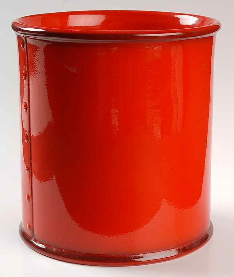 Red Rooster Red Extra Large Canister No Wood Lid by Metlox - Poppytrail - Vernon-1