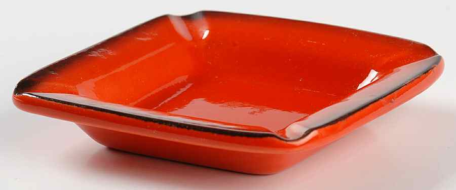 Red Rooster Red 4" Ashtray by Metlox - Poppytrail - Vernon-1