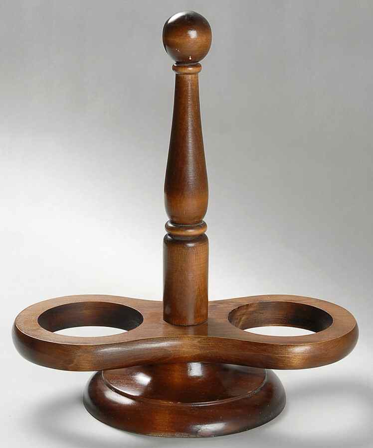 Red Rooster Red Wood Base for Vinegar and Oil by Metlox - Poppytrail - Vernon-1