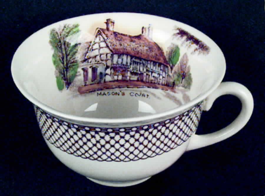 Shakespeare Land Brown Multicolor Flat Cup by Myott Staffordshire-1