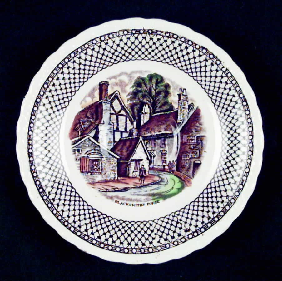 Shakespeare Land Brown Multicolor Saucer by Myott Staffordshire-1