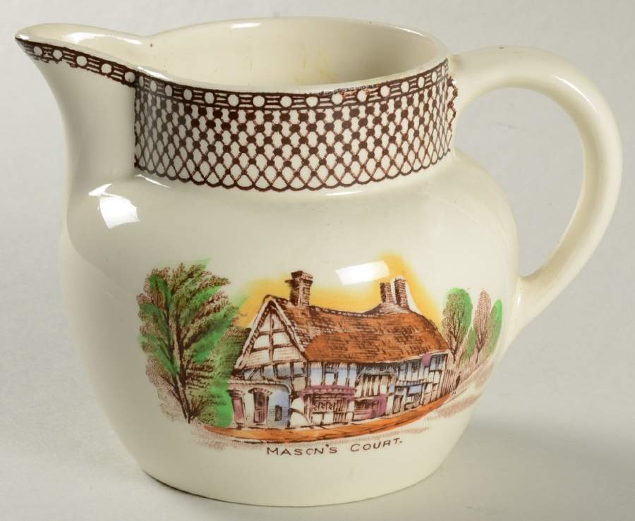 Shakespeare Land Brown Multicolor Creamer by Myott Staffordshire-1