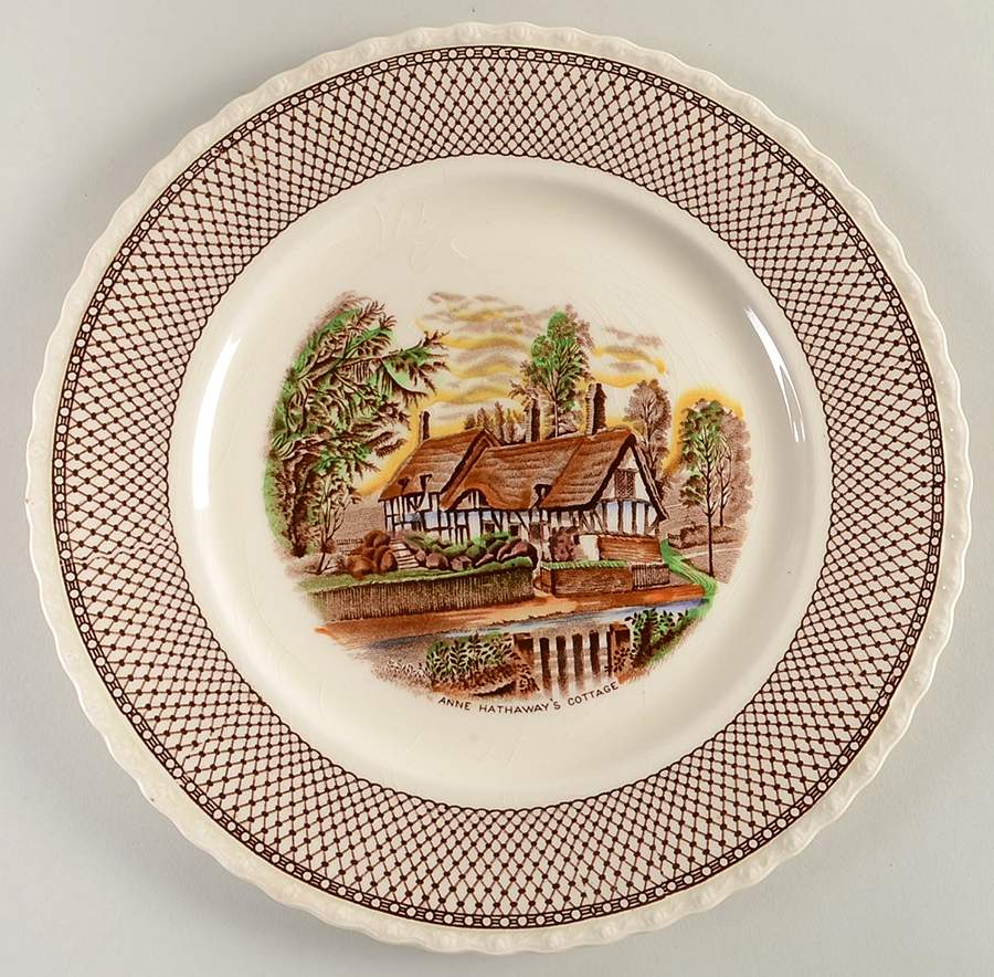 Shakespeare Land Brown Multicolor Dinner Plate by Myott Staffordshire-1