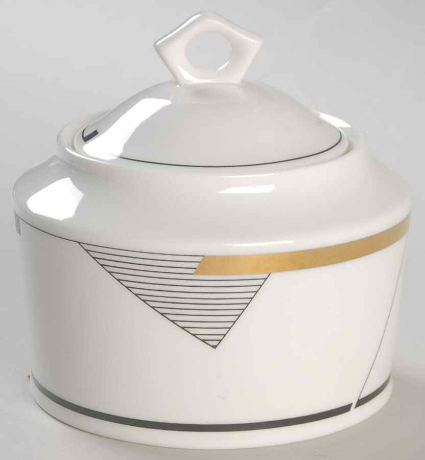 Angles Gold Sugar Bowl & Lid by Mikasa-1