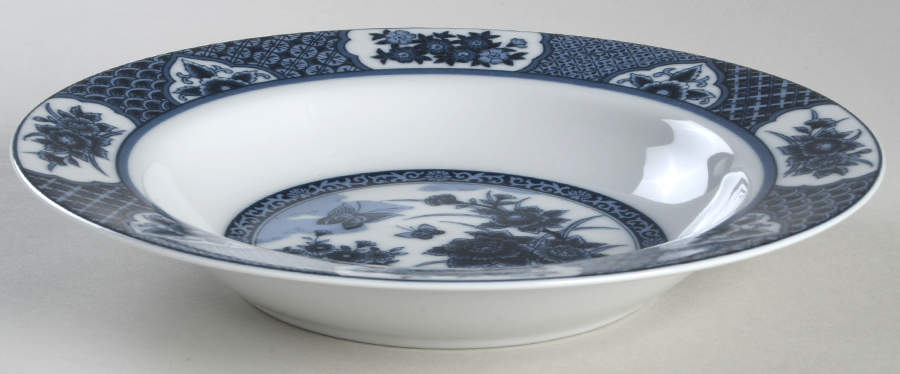 Imari Blue Large Rim Soup Bowl by Muirfield-1