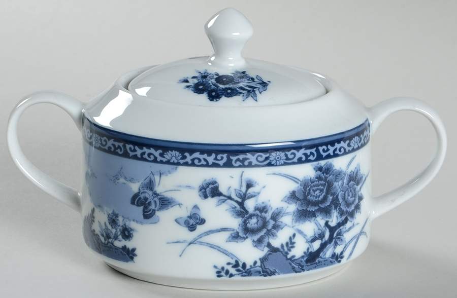 Imari Blue Sugar Bowl & Lid by Muirfield-1