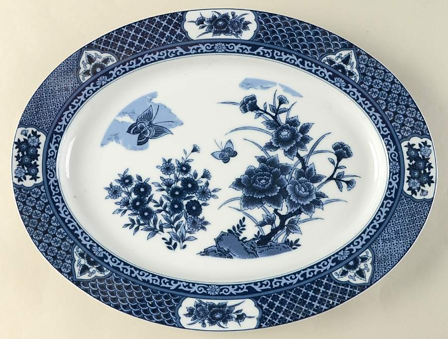 Imari Blue 13" Oval Serving Platter by Muirfield-1
