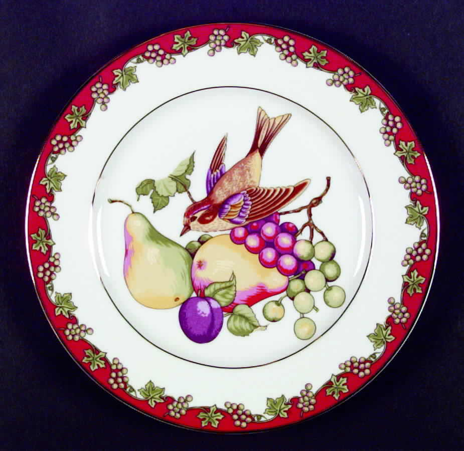 Fruits & Birds Dinner Plate by Muirfield-1