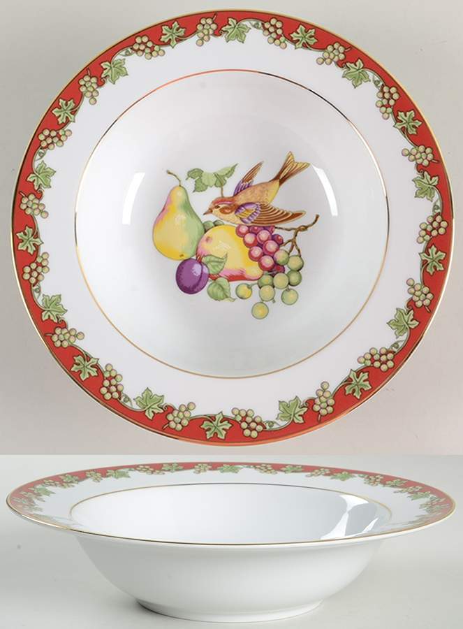 Fruits & Birds 10" Round Vegetable Bowl by Muirfield-1