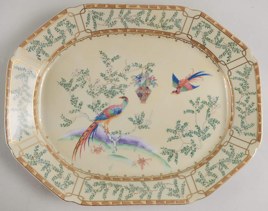 Ch'Ing Garden 13" Octagonal Serving Platter by Mottahedeh-1