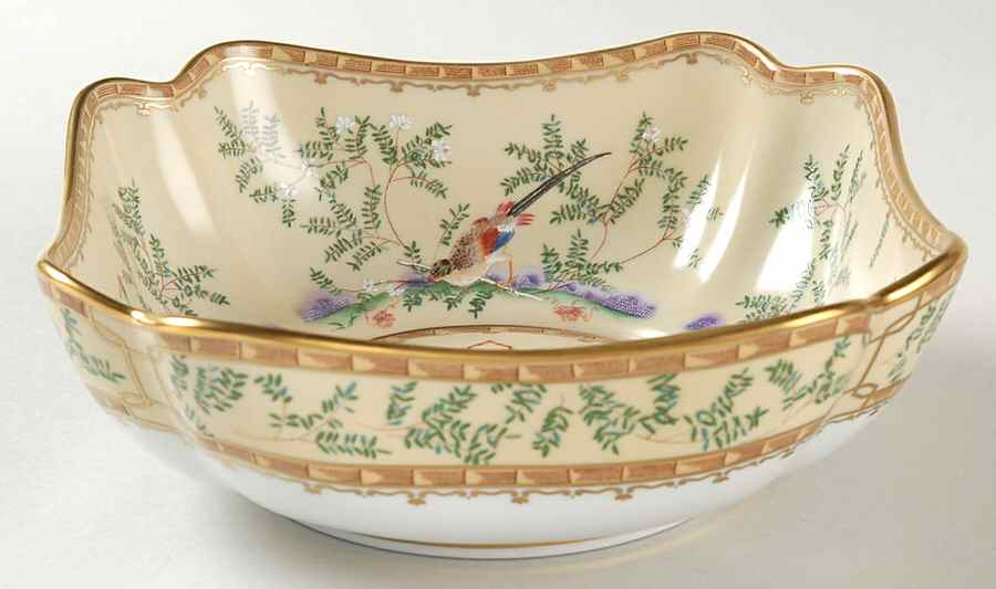 Ch'Ing Garden 7" Square Vegetable Bowl by Mottahedeh-1
