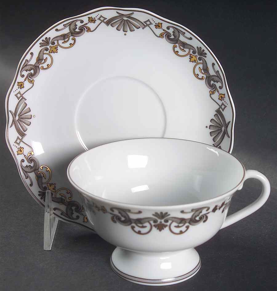 Vienna Evening Footed Cup & Saucer Set by Mottahedeh-1
