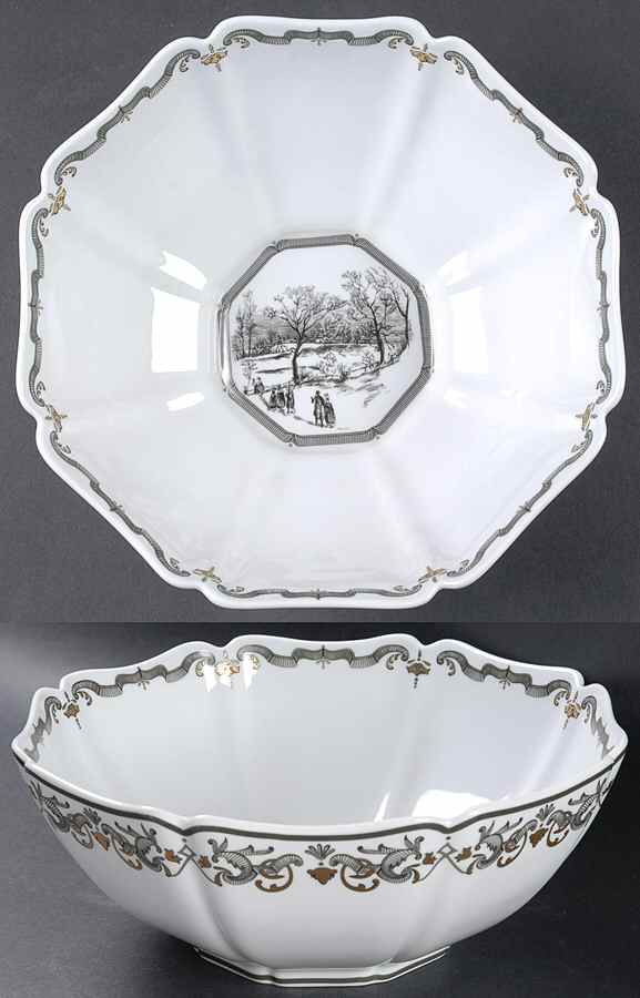 Vienna Evening 9" Round Vegetable Bowl by Mottahedeh-1