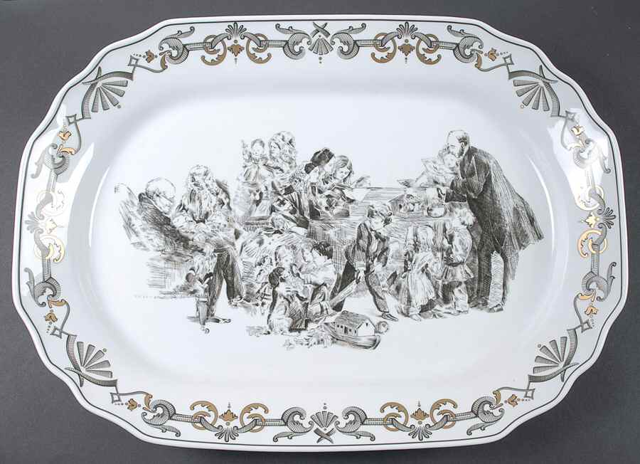 Vienna Evening 18" Oval Serving Platter by Mottahedeh-1