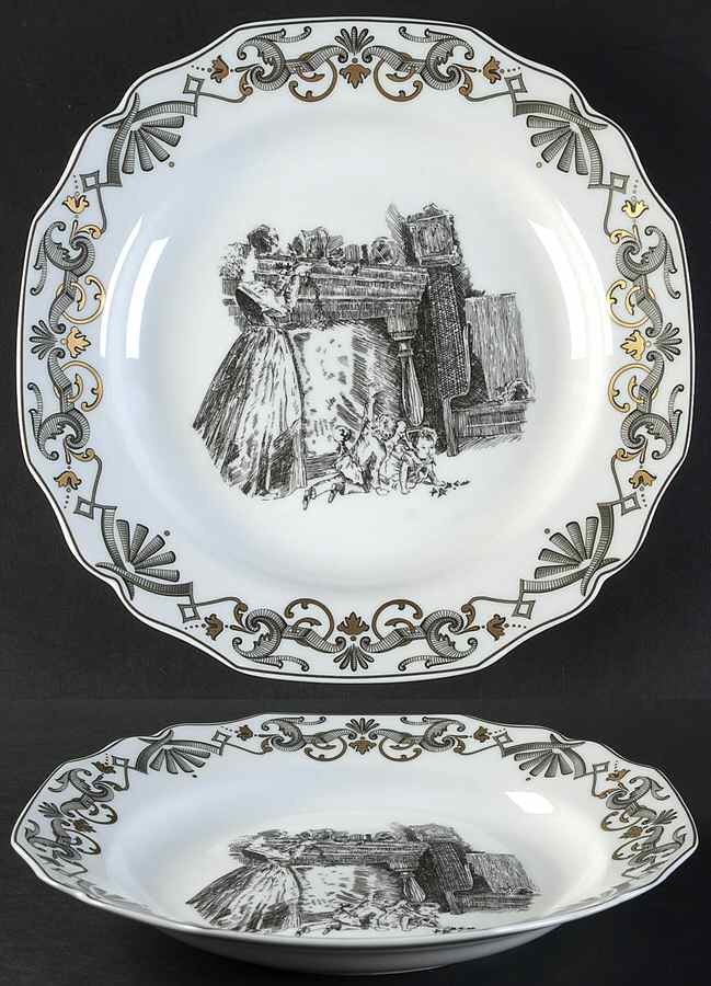 Vienna Evening Large Rim Soup Bowl by Mottahedeh-1