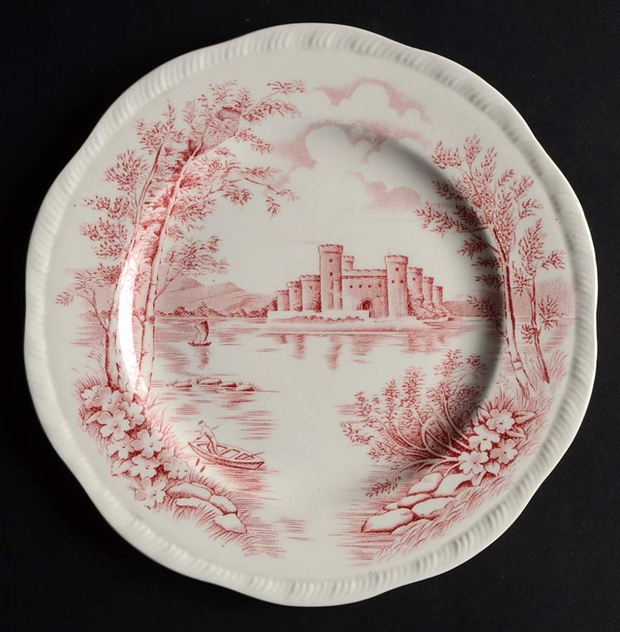 Queens Castle Pink Bread & Butter Plate by Alfred Meakin-1