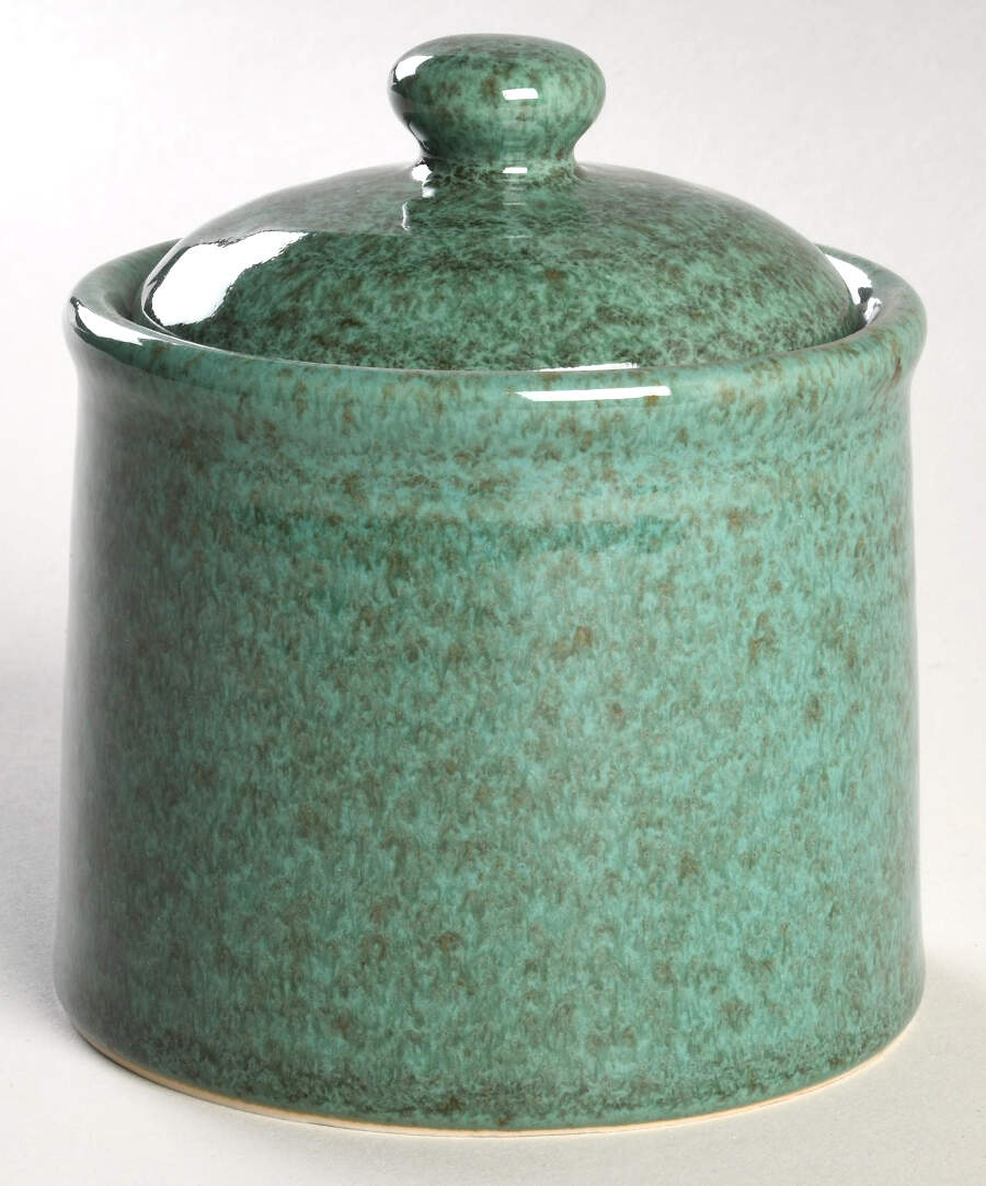 Potter's Craft Hunter Green Sugar Bowl & Lid by Mikasa-1
