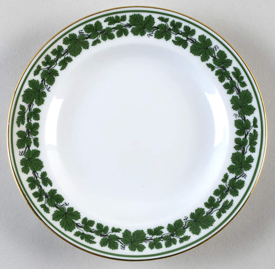 Full Green Vine (Smooth, Gold Trim) Bread & Butter Plate by Meissen (Germany)-1