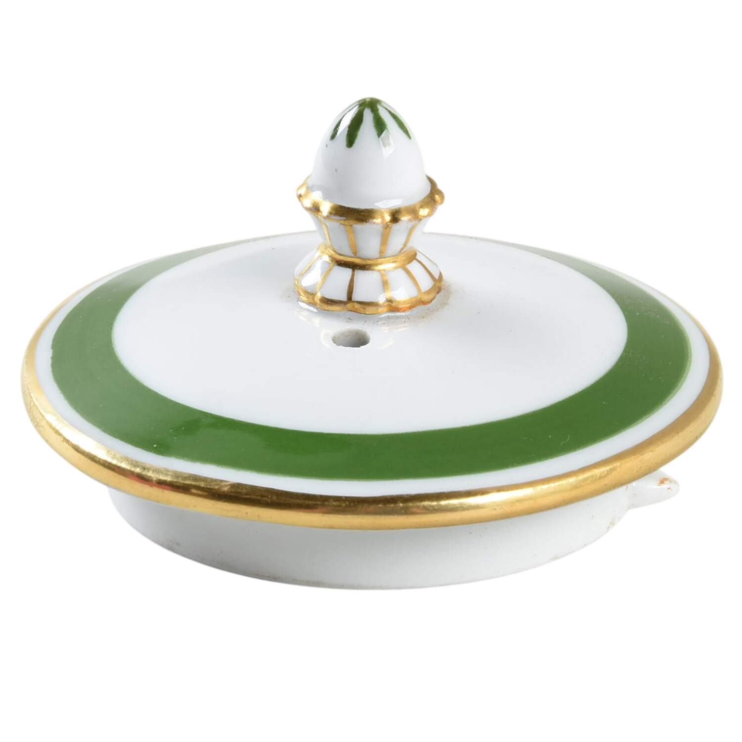 Full Green Vine (Smooth, Gold Trim) Lid for Mini Teapot by Meissen (Germany)-1