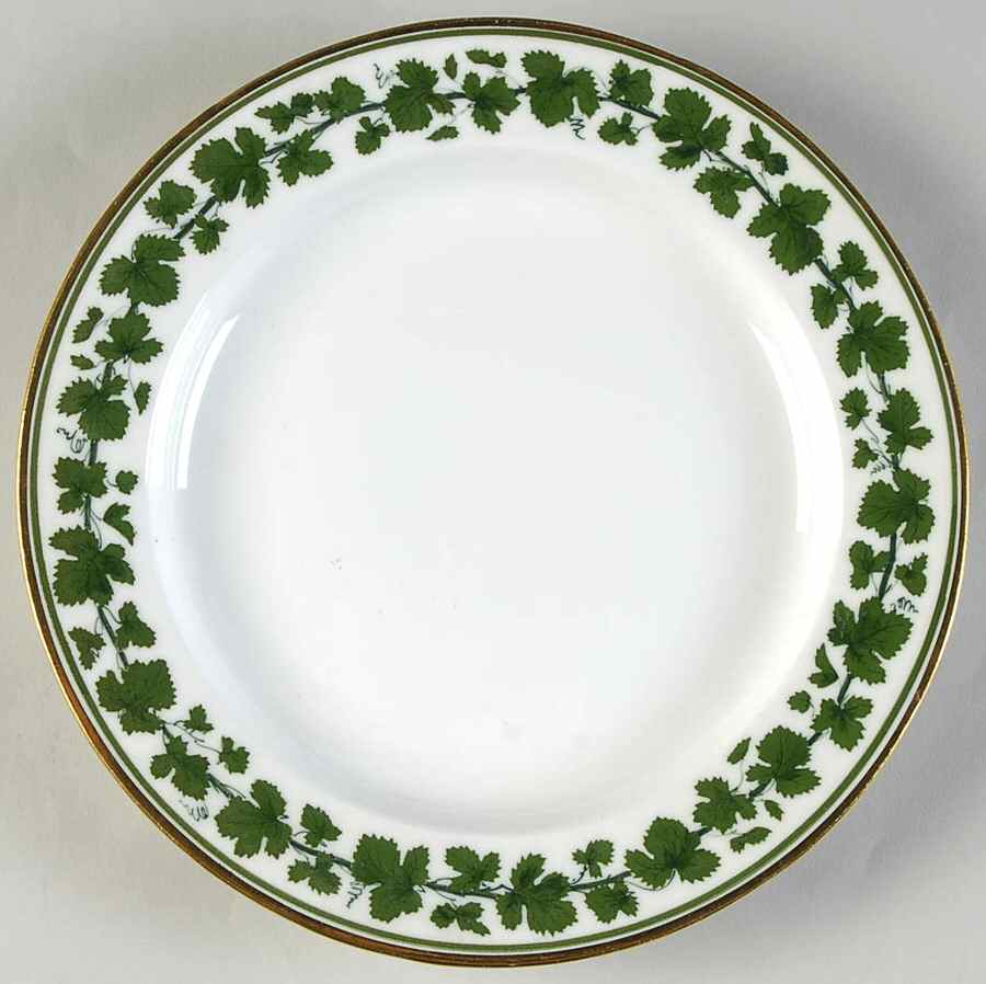 Full Green Vine (Smooth, Gold Trim) Salad Plate by Meissen (Germany)-1