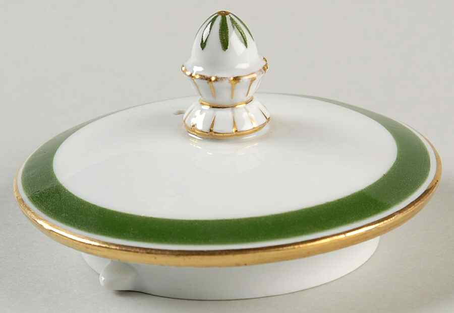 Full Green Vine (Smooth, Gold Trim) Lid for Teapot by Meissen (Germany)-1