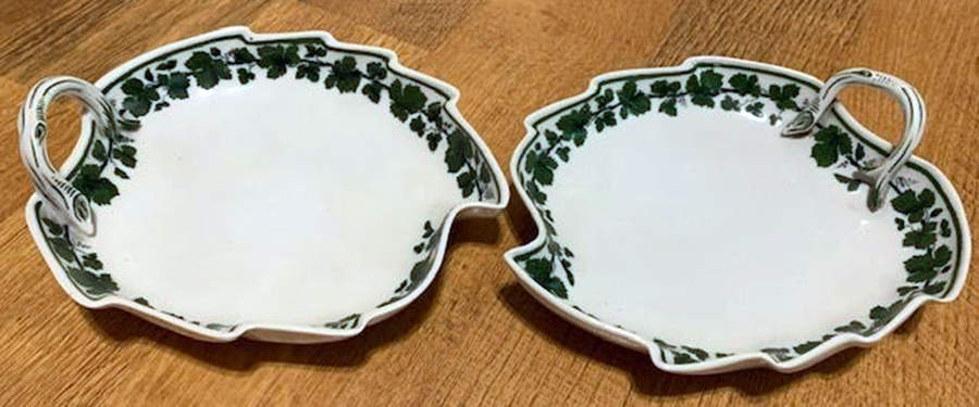 Full Green Vine (Scalloped, No Trim) 6" Leaf Dish by Meissen (Germany)-1