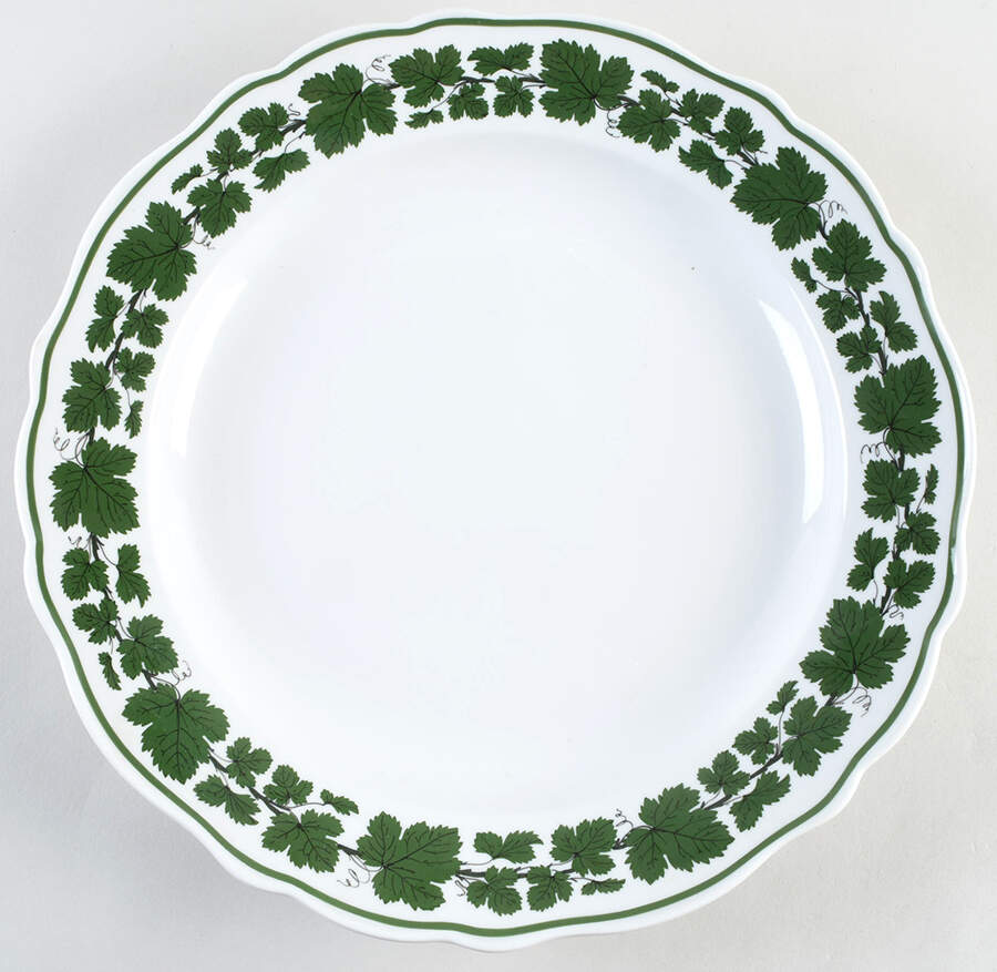 Full Green Vine (Scalloped, No Trim) 14" Chop Plate (Round Platter) by Meissen (Germany)-1