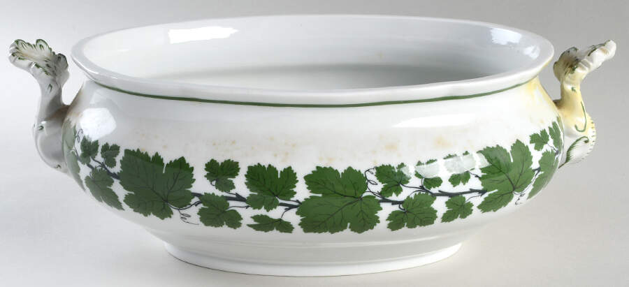 Full Green Vine (Scalloped, No Trim) Oval Tureen No Lid by Meissen (Germany)-1