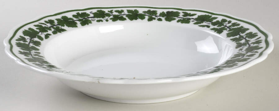 Full Green Vine (Scalloped, No Trim) Rim Soup Bowl by Meissen (Germany)-1