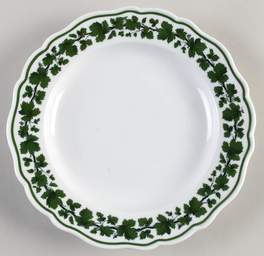 Full Green Vine (Scalloped, No Trim) Luncheon Plate by Meissen (Germany)-1