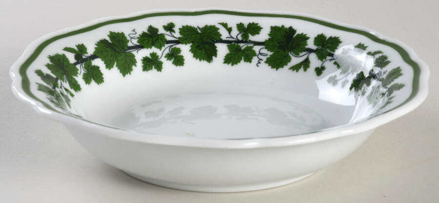 Full Green Vine (Scalloped, No Trim) Rim Cereal Bowl by Meissen (Germany)-1