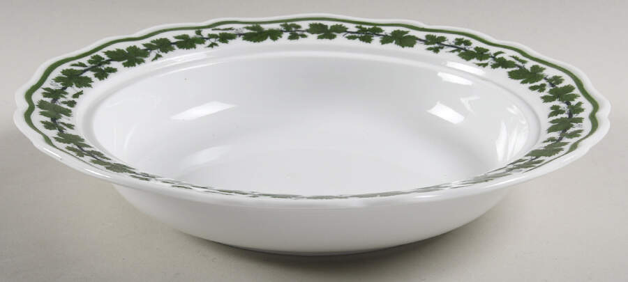 Full Green Vine (Scalloped, No Trim) Round Vegetable No Lid by Meissen (Germany)-1