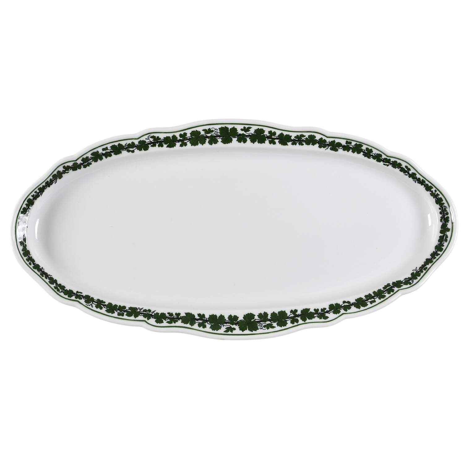 Full Green Vine (Scalloped, No Trim) 21" Fish Platter by Meissen (Germany)-1