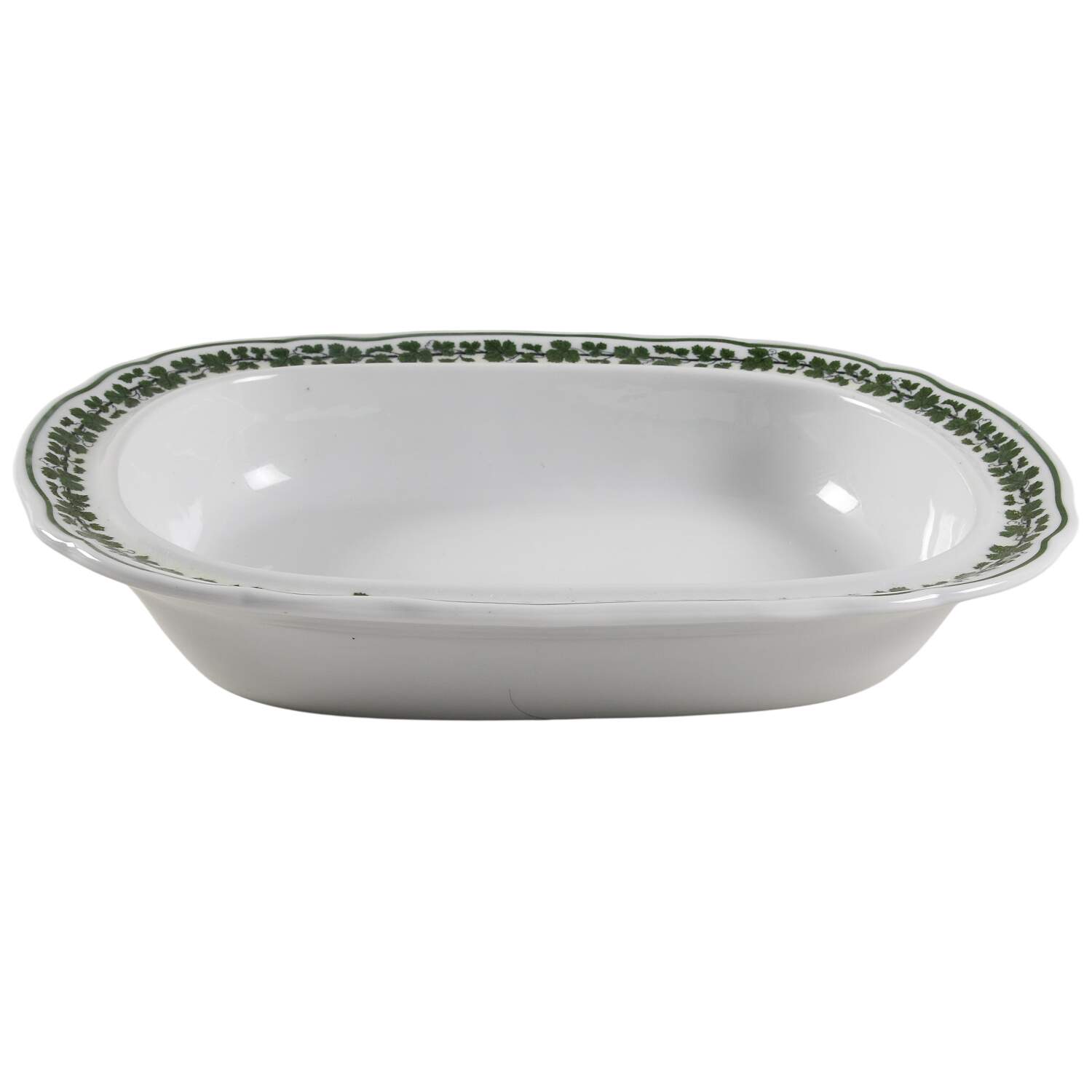 Full Green Vine (Scalloped, No Trim) Oval Vegetable No Lid by Meissen (Germany)-1