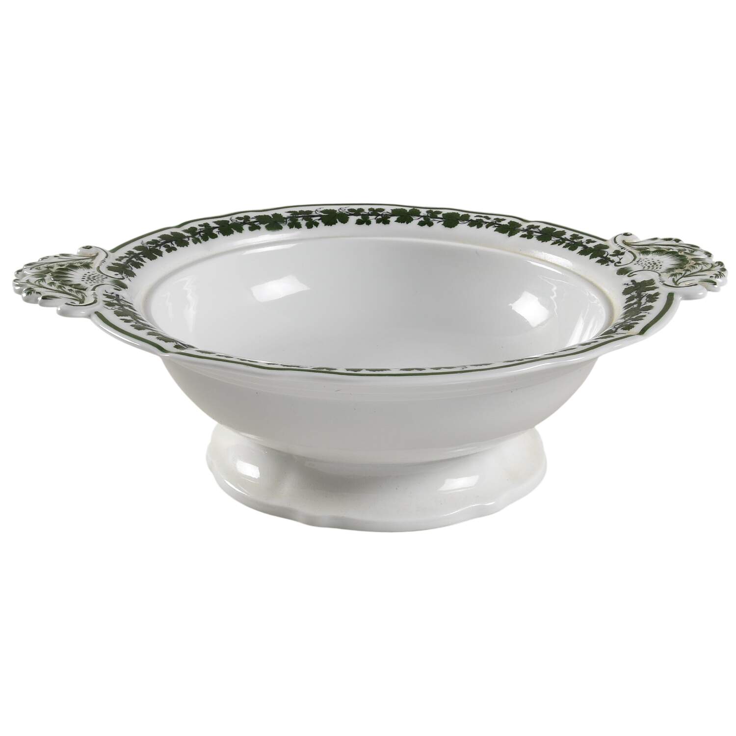 Full Green Vine (Scalloped, No Trim) Round Vegetable No Lid by Meissen (Germany)-1