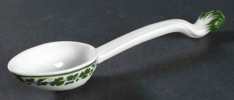 Full Green Vine (Scalloped, No Trim) Solid Piece Sauce Ladle by Meissen (Germany)-1