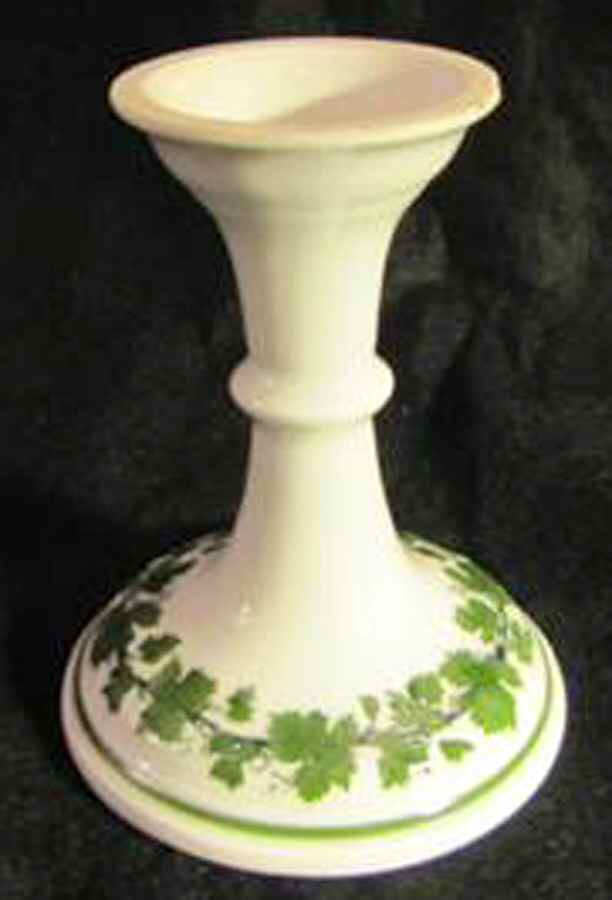 Full Green Vine (Scalloped, No Trim) Single Light Candlestick by Meissen (Germany)-1