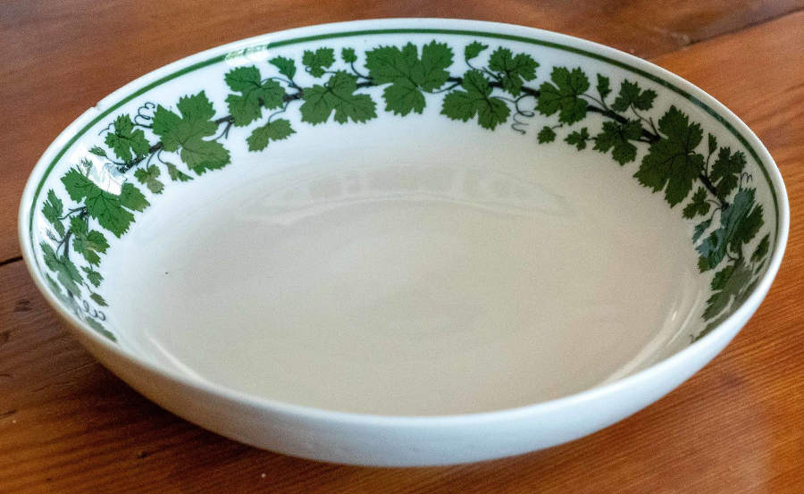 Full Green Vine (Smooth, No Trim) Coupe Soup Bowl by Meissen (Germany)-1
