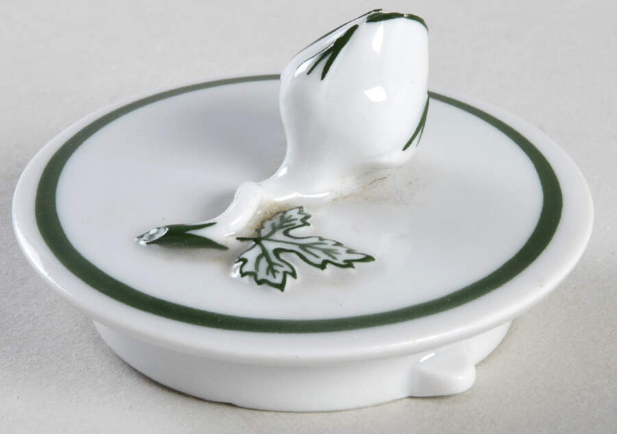 Full Green Vine (Smooth, No Trim) Lid for Teapot by Meissen (Germany)-1